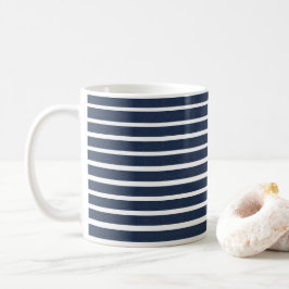 Caneca De Café Marinho Blue White Strike Beach House