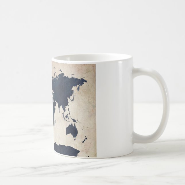 Caneca De Café Marinho do Mapa Mundial (Direita)
