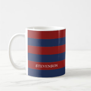 Caneca De Café Marinho e Red Rugby Stripes
