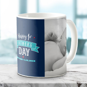 Caneca De Café Marinho Happy 1rua Dia 2 Foto Turquesa