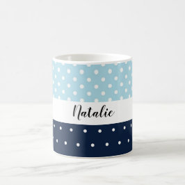 Caneca De Café Marinho Moderno Branco, Monograma
