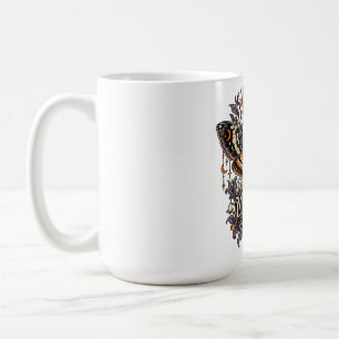Caneca De Café Mariposa Cabeça de Morte Magia da Meia-Noite