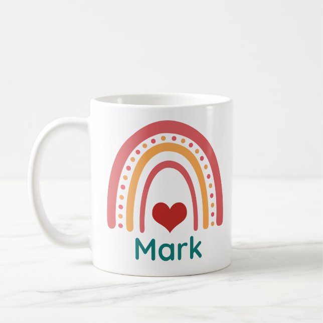 Caneca De Café Mark Vintage Boho Rainbow (Esquerda)