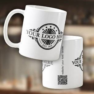 Caneca De Café Marketing comercial do logotipo e do código QR