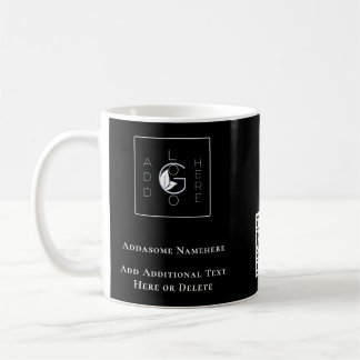 Caneca De Café Marketing de Negócios Moderno Preto Adicione Seu L