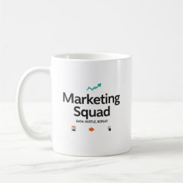 Caneca De Café Marketing Squad – Data. Hustle. Repeat.