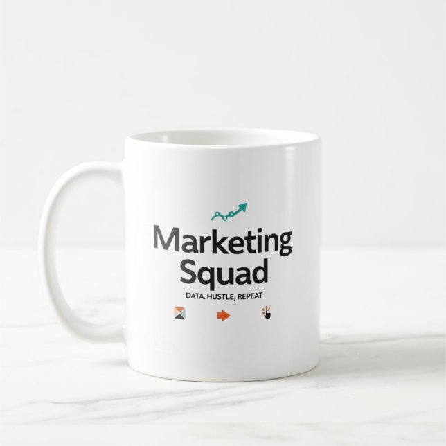 Caneca De Café Marketing Squad – Data. Hustle. Repeat. (Esquerda)