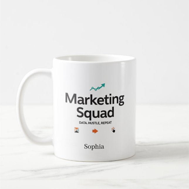Caneca De Café Marketing Squad Personalized Name (Esquerda)