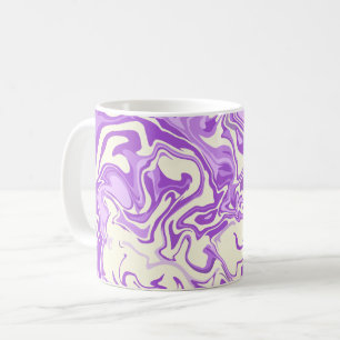 Caneca De Café Mármaco abstrato girando em tons de roxo