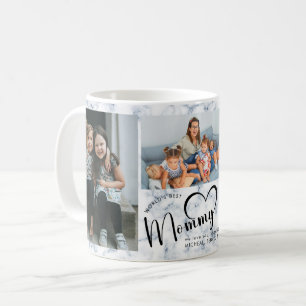 Caneca De Café Mármaco Azul com Foto Foto da Melhor Mamãe do Mund