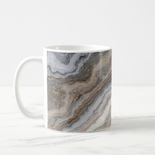 Caneca De Café Mármaco de cinza: Veias Ouros (Esquerda)