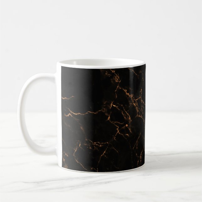 Caneca De Café Mármaco Negro Luxuoso: Textura Elegante (Esquerda)