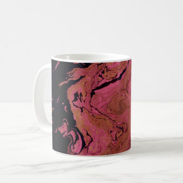 Caneca De Café Mármore, aquarela (Frente Esquerda)