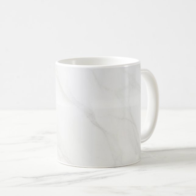 Caneca De Café Mármore Branco (Frente Esquerda)