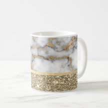 Mármore Branco Brilhante Glitter Dourado Elegante 