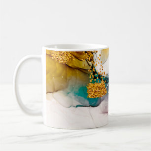 Caneca De Café Mármore de luxo com ouro brilhante