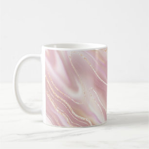 Caneca De Café Mármore elegante: textura de ouro rosa