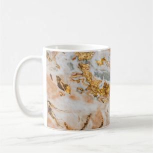 Caneca De Café Mármore Moderno Resfriado com Toque Dourado