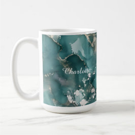 Caneca De Café Mármore Personalizado com Nome em Padrão de Luxo