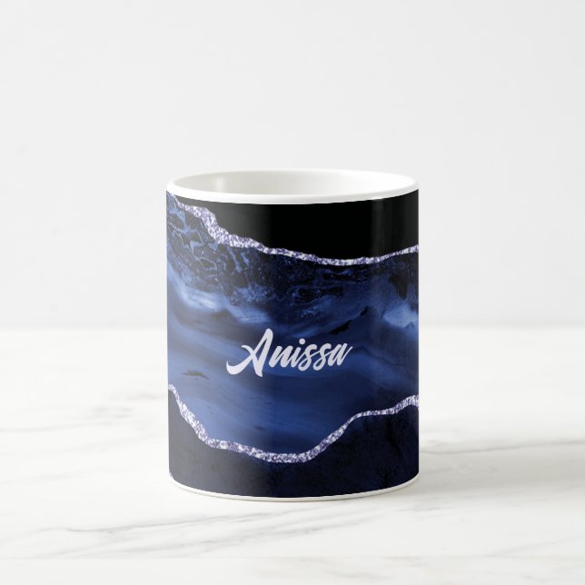 Caneca De Café Mármore Preto e Azul (Centro)