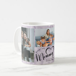 Caneca De Café mármore roxo com fotos de presentes da melhor Mamã
