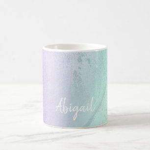 Caneca De Café Mármore roxo e relâmpago de menta moderno