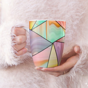 Caneca De Café Mármore verde Na moda, cor-de-rosa, cor roxa