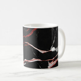 Caneca De Café Mármore Vermelho Negro