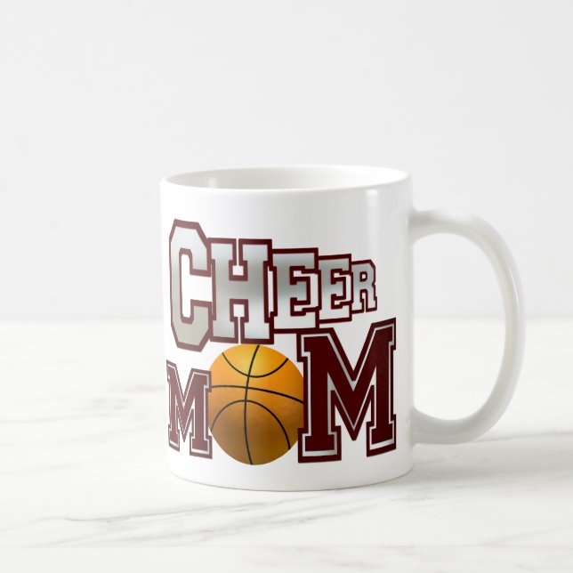 Caneca De Café Maroon Basbol Cheer Mãe Mug (Direita)