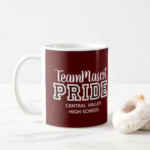 Caneca De Café Maroon School Pride Mascot Nome Café Mug
