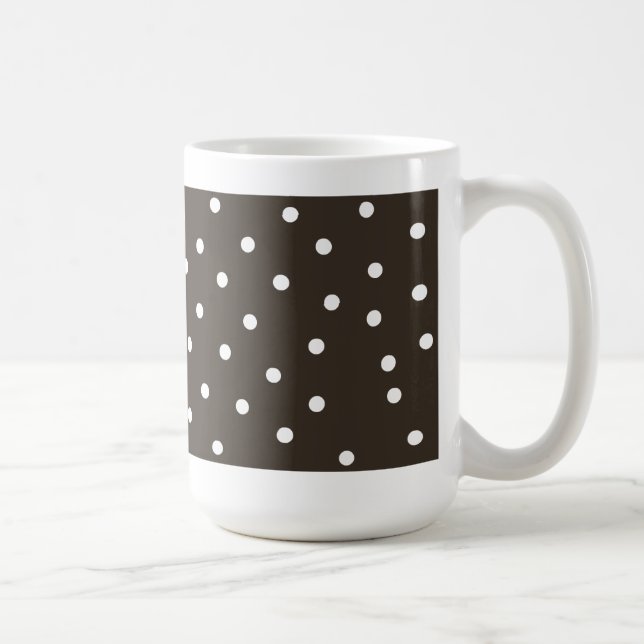 Caneca De Café Marrom Chocolate e Bolinhas Brancas (Direita)