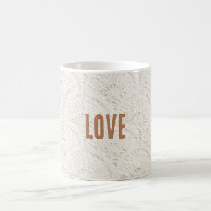 Caneca De Café Marrom Creme Boho Boêmio