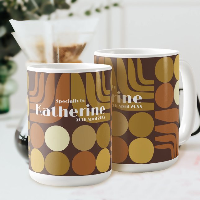 Caneca De Café Marrom Escuro Boêmio (Bohemian Dark Brown Coffee Mug)