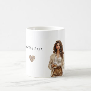 Caneca De Café Marrom Pêssego Creme de Café 