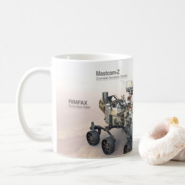 Caneca De Café Mars Perseverance Rover Com Instrumentos (Com Donut)