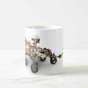 Caneca De Café Mars Perseverance Rover Em Fundo Branco.
