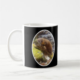 Caneca De Café Marta Sobre Tronco Musgo Verde Floresta Selvagem