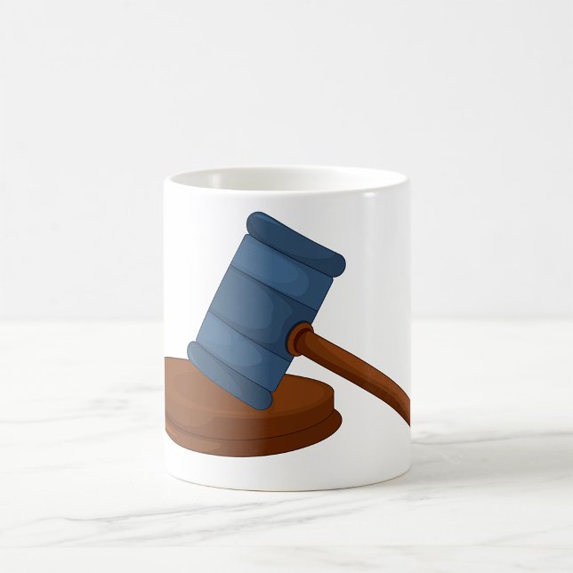 Caneca De Café Martelo de Juiz de Madeira Tribunal (Criador carregado)