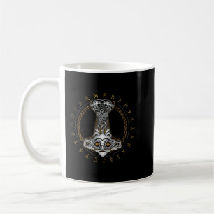 Caneca De Café Martelo Viking de thor E Runa