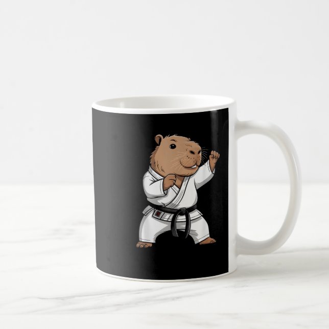 Caneca De Café Martial Arts Capybara Funny Karate Taekwondo Jiu J (Direita)