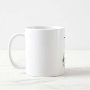 Caneca De Café Martim-pescador num caniço junto a um lago tranqui