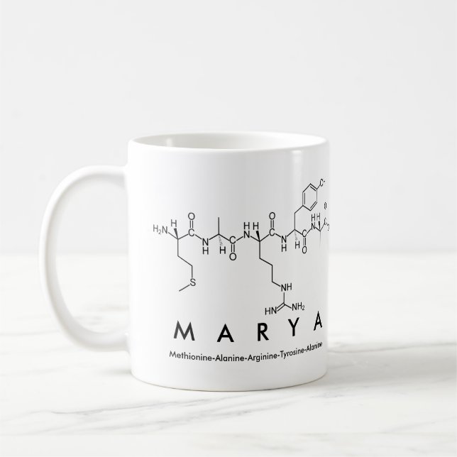 Caneca De Café Marya peptide name mug (Esquerda)