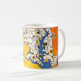 Caneca De Café Maryland Map Postcard Mug
