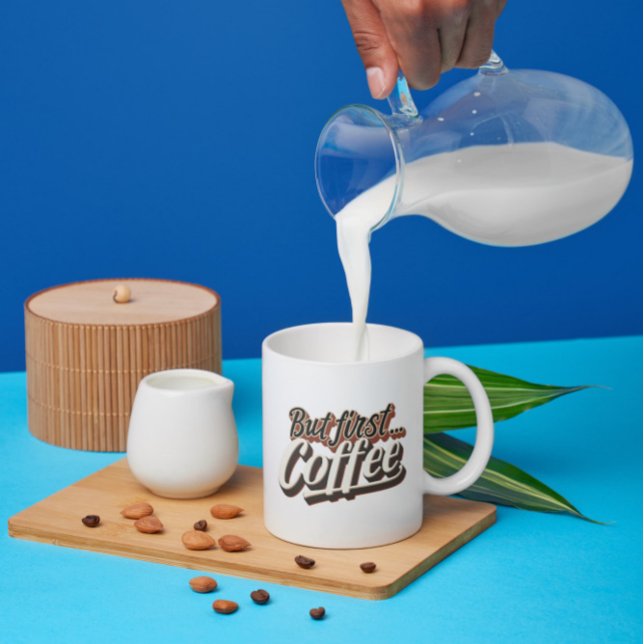 Caneca De Café Mas Primeiro Café Engraçado Café Dotado (Criador carregado)