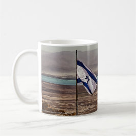 Caneca De Café Masada View with Flag and Hebrew Title