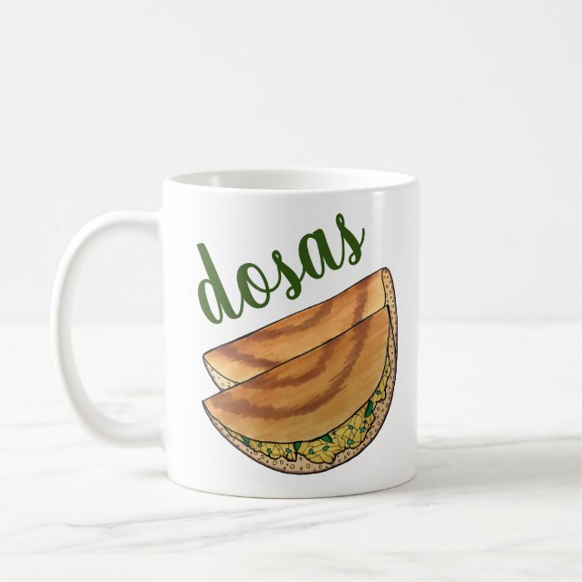 Caneca De Café Masala Dosas Comida Sul da Índia Batata Dosa (Esquerda)