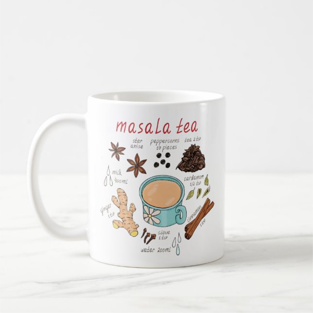 Caneca De Café Masala Tea Coffee Mug para amantes de chá (Esquerda)