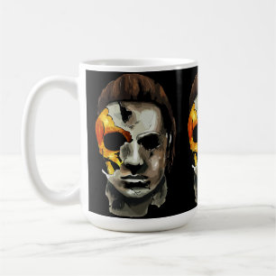Caneca De Café Máscara Assombrada com Rachaduras e Detalhes Doura