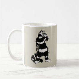Caneca De Café Máscara de crânio de gato esquisito
