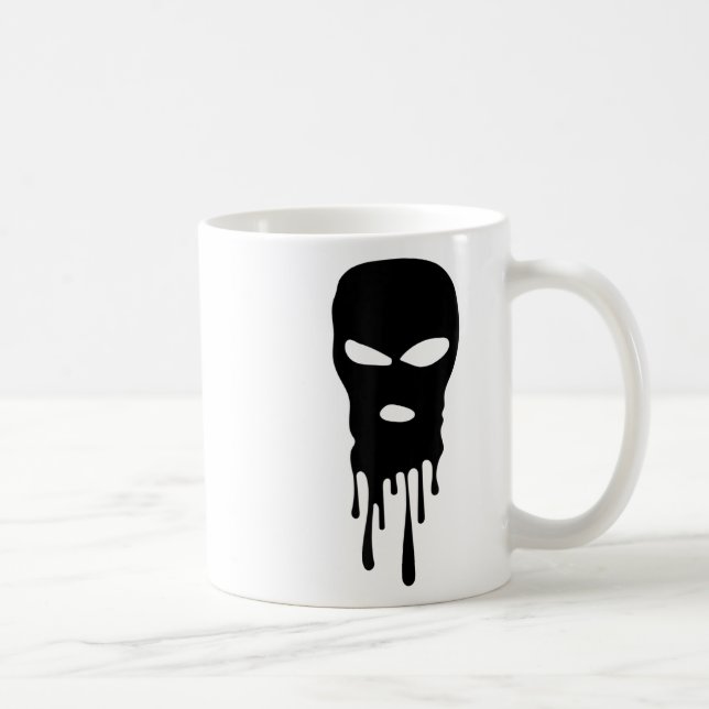 Caneca De Café Máscara de Esqui Balaclava Bandit Mask Robber Hip  (Direita)